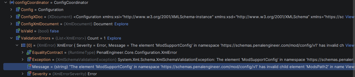 Config is loaded fine with a soft validation error report, which could be handled by a plugin